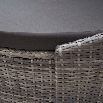 Loungebed met luifel poly rattan grijs
