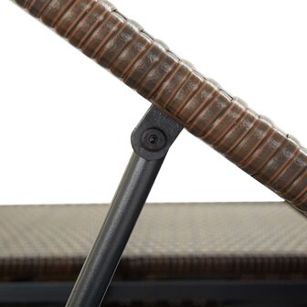 Ligbed met kussen 2-persoons poly rattan bruin