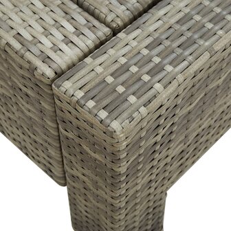 Ligbed met kussen 2-persoons poly rattan grijs