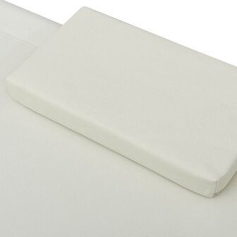 Loungebed met luifel en kussens cr&egrave;mewit