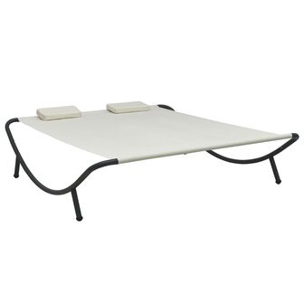 Loungebed stof cr&egrave;me
