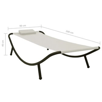 Tuinbed 200x90 cm staal cr&egrave;me