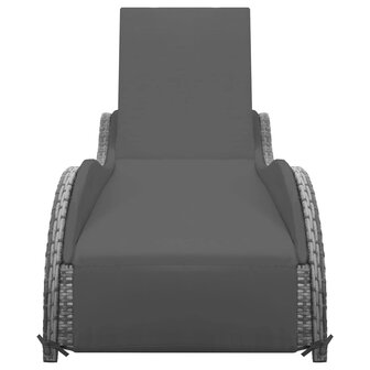 Ligbed met kussen poly rattan antraciet