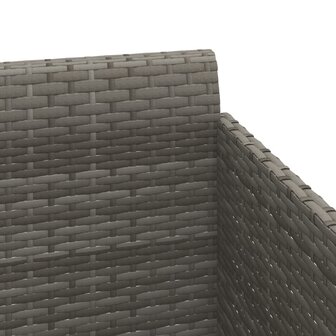 Ligbed met kussens 182x118x63 cm poly rattan grijs