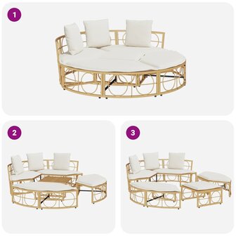 Loungebed voor buiten zonder luifel poly rattan