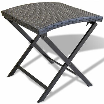 Kruk inklapbaar poly rattan zwart