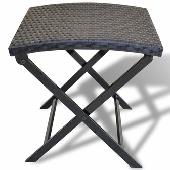 Kruk inklapbaar poly rattan zwart
