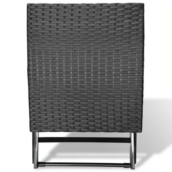 Kruk inklapbaar poly rattan zwart