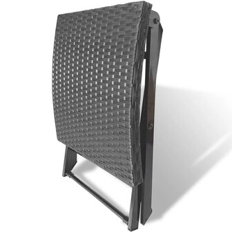 Kruk inklapbaar poly rattan zwart