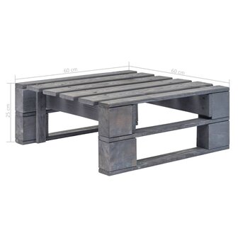 Tuinhocker pallet hout grijs