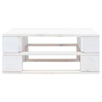 Tuinhocker pallet hout wit