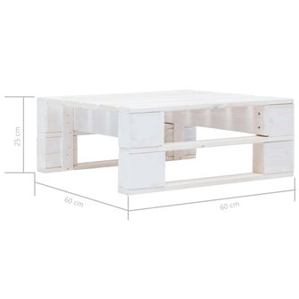 Tuinhocker pallet hout wit