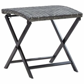 Kruk inklapbaar poly rattan grijs