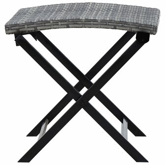 Kruk inklapbaar poly rattan grijs