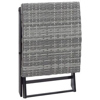 Kruk inklapbaar poly rattan grijs