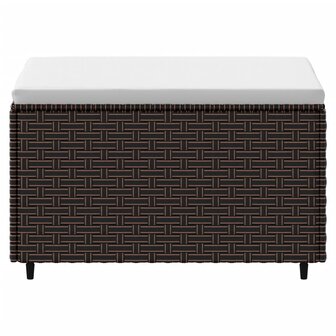 Voetensteun met kussen poly rattan bruin