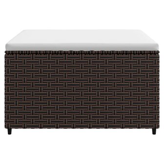 Voetensteun met kussen poly rattan bruin