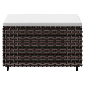 Voetensteunen 2 st met kussens poly rattan bruin