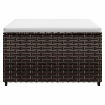 Voetensteunen 2 st met kussens poly rattan bruin