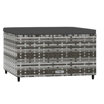 Voetensteunen 2 st met kussens poly rattan grijs