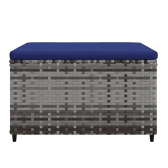 Voetensteunen 2 st met kussens poly rattan grijs