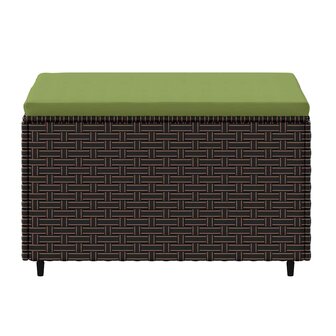 Voetensteun met kussen poly rattan bruin