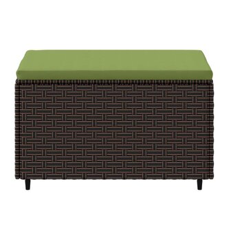 Voetensteunen 2 st met kussens poly rattan bruin