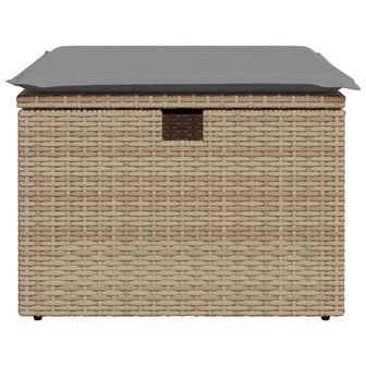 Tuinkruk met kussen 55x55x37 cm poly rattan beige