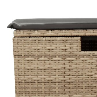 Tuinkruk met kussen 55x55x37 cm poly rattan beige