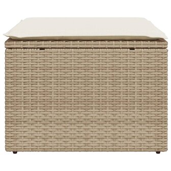 Tuinkruk met kussen 55x55x37 cm poly rattan beige