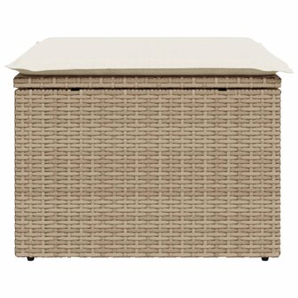 Tuinkruk met kussen 55x55x37 cm poly rattan beige