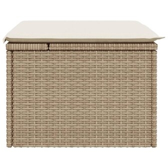 Tuinkruk met kussen 55x55x37 cm poly rattan beige