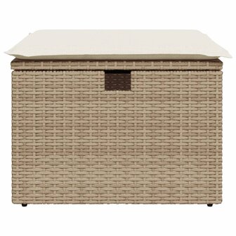 Tuinkruk met kussen 55x55x37 cm poly rattan beige