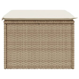 Tuinkruk met kussen 55x55x37 cm poly rattan beige