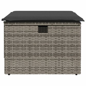 Tuinkruk met kussen 55x55x37 cm poly rattan grijs