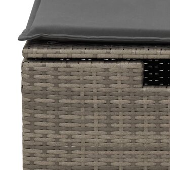 Tuinkruk met kussen 55x55x37 cm poly rattan grijs