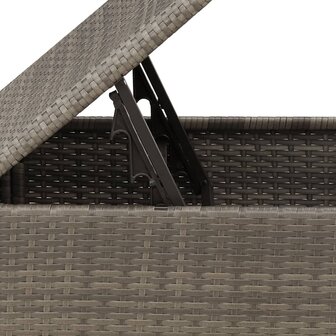 Tuinkruk met kussen 55x55x37 cm poly rattan grijs
