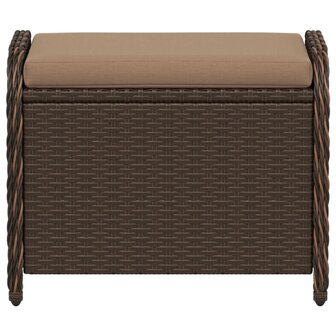 Tuinkruk met kussen 58x46x46 cm poly rattan bruin