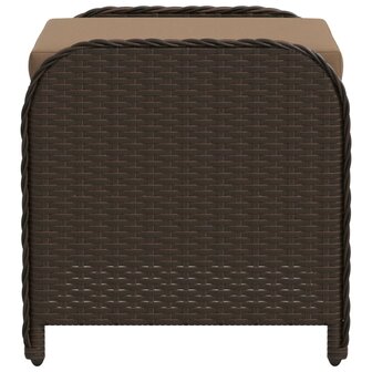 Tuinkruk met kussen 58x46x46 cm poly rattan bruin