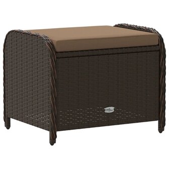Tuinkruk met kussen 58x46x46 cm poly rattan bruin