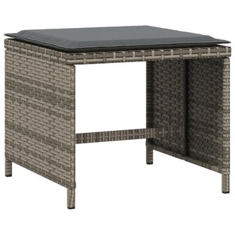 Tuinkrukken 4 st met kussens 41x41x36 cm poly rattan grijs