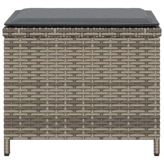 Tuinkrukken 4 st met kussens 41x41x36 cm poly rattan grijs