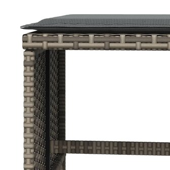 Tuinkrukken 4 st met kussens 41x41x36 cm poly rattan grijs