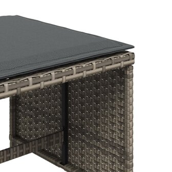 Tuinkrukken 4 st met kussens 41x41x36 cm poly rattan grijs