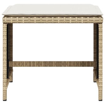 Tuinkrukken 4 st met kussens 41x41x36 cm poly rattan beige