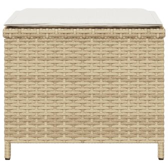 Tuinkrukken 4 st met kussens 41x41x36 cm poly rattan beige