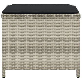 Tuinkrukken 4 st met kussens 41x41x36 cm poly rattan lichtgrijs