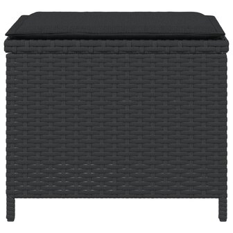 Tuinkrukken 4 st met kussens 41x41x36 cm poly rattan zwart