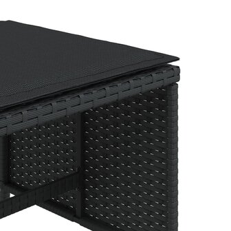 Tuinkrukken 4 st met kussens 41x41x36 cm poly rattan zwart
