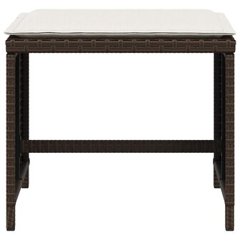 Tuinkrukken 4 st met kussens 41x41x36 cm poly rattan bruin
